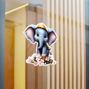 Majestic Elephant Kiss Cut Vinyl Decals - White - Dipaliz - Home Decor