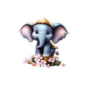 Majestic Elephant Kiss Cut Vinyl Decals - White - Dipaliz - Home Decor