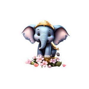 Majestic Elephant Kiss Cut Vinyl Decals - White - Dipaliz - Home Decor