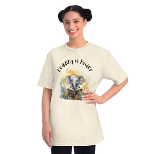 Organic Cotton Tee - Cute Elephant Reading - Dipaliz - T-shirts
