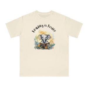 Organic Cotton Tee - Cute Elephant Reading - Dipaliz - T-shirts