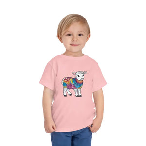 Kids Clothes - Short Sleeve Tee - Cute Lamb Toddler Cotton Shirt - Dipaliz