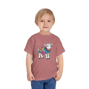 Kids Clothes - Short Sleeve Tee - Cute Lamb Toddler Cotton Shirt - Dipaliz