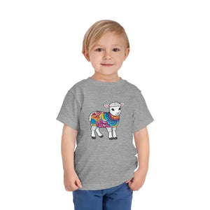 Kids Clothes - Short Sleeve Tee - Cute Lamb Toddler Cotton Shirt - Dipaliz