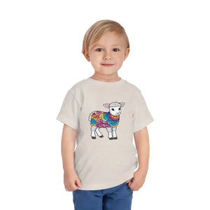 Kids Clothes - Short Sleeve Tee - Cute Lamb Toddler Cotton Shirt - Dipaliz