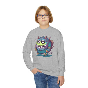 Cute Monster Youth Crewneck Sweatshirt - Playful Cotton - Dipaliz - Sweatshirts
