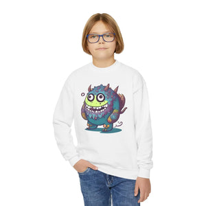 Cute Monster Youth Crewneck Sweatshirt - Playful Cotton - Dipaliz - Sweatshirts