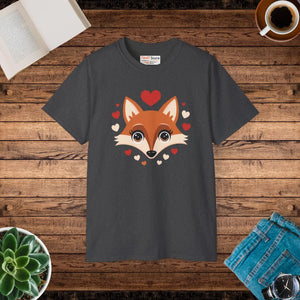 Trendy Red Fox Tee - Ultra Cotton Heart Design - Dipaliz - T-shirts