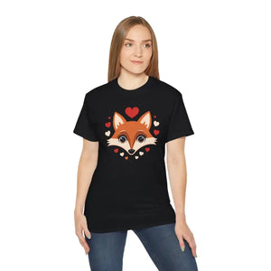 Red Fox Tee Ultra Cotton Women’s Fashion Heart Design - Dipaliz - T-shirts