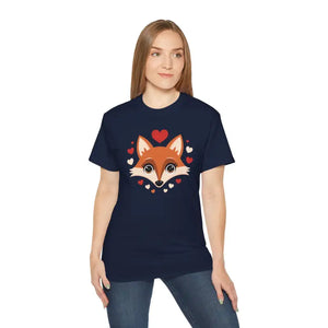 Red Fox Tee Ultra Cotton Women’s Fashion Heart Design - Dipaliz - T-shirts