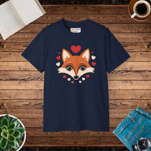 Red Fox Tee Ultra Cotton Women’s Fashion Heart Design - Dipaliz - Navy / s - T-shirts