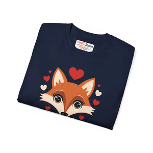 Red Fox Tee Ultra Cotton Women’s Fashion Heart Design - Dipaliz - T-shirts
