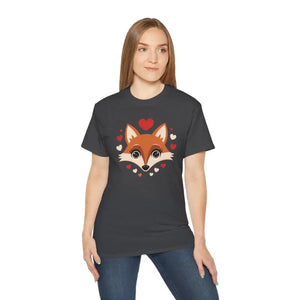 Red Fox Tee Ultra Cotton Women’s Fashion Heart Design - Dipaliz - T-shirts
