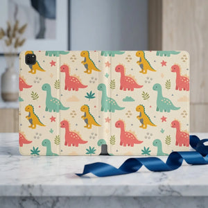 Dipaliz Cute Pastel Dinosaurs Tablet Folio Vegan Leather - Mobile Phone Cases