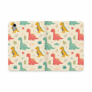 Dipaliz Cute Pastel Dinosaurs Tablet Folio Vegan Leather - Mobile Phone Cases