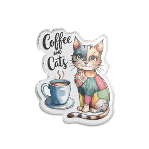 Dipaliz Cute Patchwork Cat Statue Acrylic Desk Decor - Sculptures & Statues