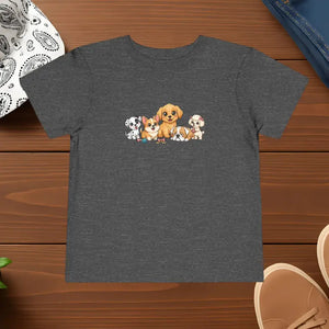 Cute Puppies Toddler Short Sleeve Tee - Dark Heather Grey / 2t - Baby & Clothing