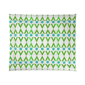 Cozy Green Geometrical Pattern Blanket - Modern - Dipaliz - Quilts & Comforters