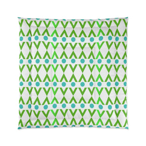 Cozy Green Geometrical Pattern Blanket - Modern - Dipaliz - Quilts & Comforters