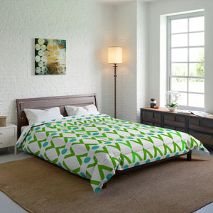 Cozy Green Geometrical Pattern Blanket - Modern - Dipaliz - Quilts & Comforters
