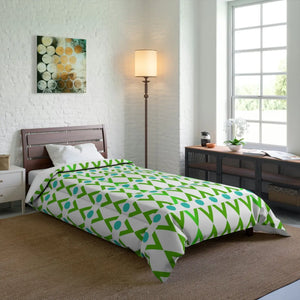 Cozy Green Geometrical Pattern Blanket - Modern - Dipaliz - Quilts & Comforters