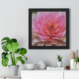 Dahlia Closeup Flower Framed Horizontal Poster - 16″ x / Black - Posters Prints & Visual Artwork