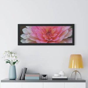 Dahlia Closeup Flower Framed Horizontal Poster - Posters Prints & Visual Artwork