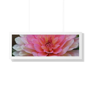 Dahlia Closeup Flower Framed Horizontal Poster - Posters Prints & Visual Artwork