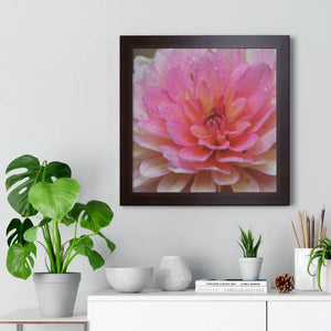 Dahlia Closeup Flower Framed Horizontal Poster - Posters Prints & Visual Artwork