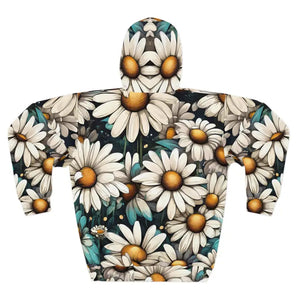 Unisex Pullover Hoodie - Bold Daisy Flowers Aop Print - Dipaliz - Hoodies