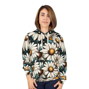 Unisex Pullover Hoodie - Bold Daisy Flowers Aop Print - Dipaliz - Hoodies