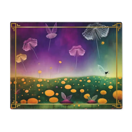 Dandelions on Purple Blue and Yellow Backdrop Placemat 1pc - 18’’ × 14’’ Home Decor