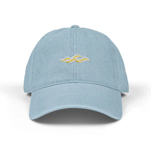 Dipaliz Denim Hat Flowing Sashiko Wave Motif Cotton - Baseball Caps - one Size