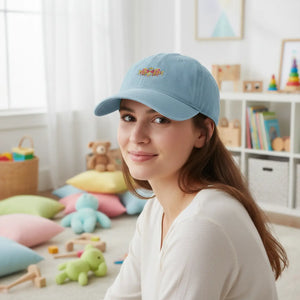 Dipaliz Denim Hat Madhubani Fish Pair Cotton Adjustable - Baseball Caps - one Size