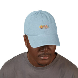 Dipaliz Denim Hat Madhubani Fish Pair Cotton Adjustable - Baseball Caps - one Size
