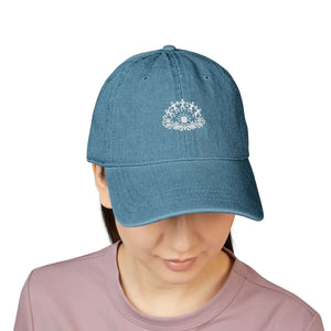 Dipaliz Denim Hat Warli Folk Dance Circle Cotton Vintage Style - Hats - one Size