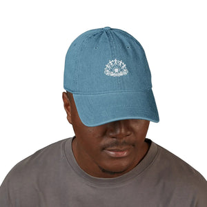Dipaliz Denim Hat Warli Folk Dance Circle Cotton Vintage Style - Hats - one Size