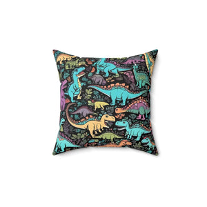 Dinosaur Pillow – Polyester Square Throw - Dipaliz - Pillows