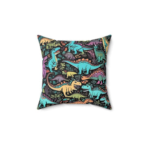 Dinosaur Pillow – Polyester Square Throw - Dipaliz - Pillows