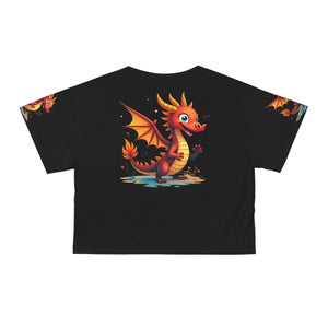 Bold Dragon Art Aop Crop Tee - Lightweight Polyester - Dipaliz - T-shirts