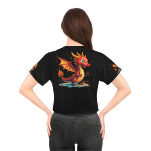 Dragon Art Aop Crop Tee - Bold Statement Style - Dipaliz - T-shirts