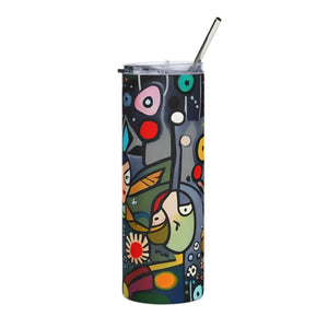 Dreamy Dandelion Tumbler with Straw 20oz Steel - Dipaliz - Tumblers