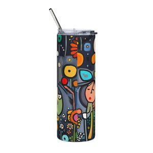 Dreamy Dandelion Tumbler with Straw 20oz Steel - Dipaliz - Tumblers
