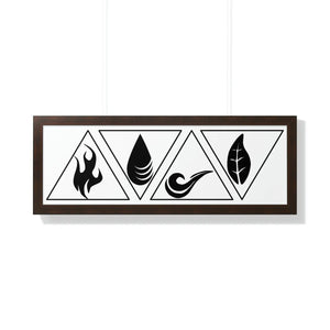 Framed Horizontal Poster - Air Elements Design - Dipaliz - 36″ x 12″ / Walnut