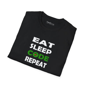 Softstyle Eat Sleep Code Repeat Tee Cotton Nerd Shirt Dipaliz - T-shirts