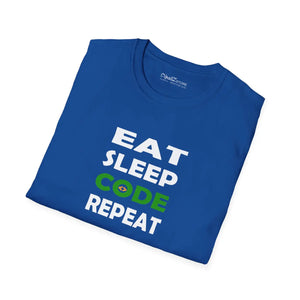 Softstyle Eat Sleep Code Repeat Tee Cotton Nerd Shirt Dipaliz - T-shirts