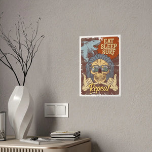 Bold Eat Sleep Surf Poster Glossy Eco-friendly Art - Dipaliz - Posters Prints & Visual Artwork