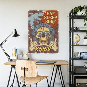 Bold Eat Sleep Surf Poster Glossy Eco-friendly Art - Dipaliz - Posters Prints & Visual Artwork