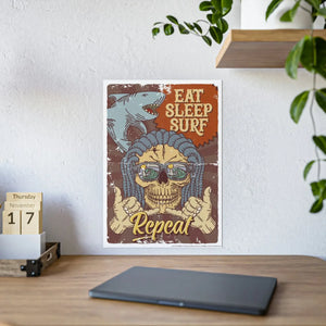 Bold Eat Sleep Surf Poster Glossy Eco-friendly Art - Dipaliz - Posters Prints & Visual Artwork