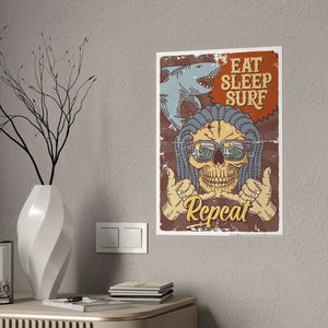 Bold Eat Sleep Surf Poster Glossy Eco-friendly Art - Dipaliz - Posters Prints & Visual Artwork